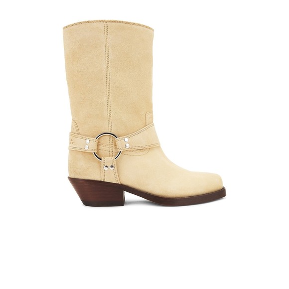Like new Isabel Marant Antya Boot in Beige mid calf suede leather cowboy heeled - Picture 1 of 15
